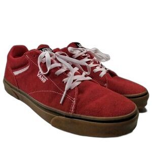 Vans Red Suede Low Top Skate Sneakers – Men’s Size 10.5